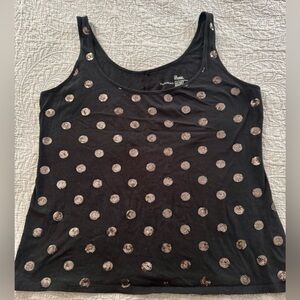 Victoria's Secret Black Tank Top with Gold Dots